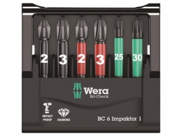 Wera 073890 Impaktor Mini-check Assorted 50mm 6 Pce Bit Set £24.99
